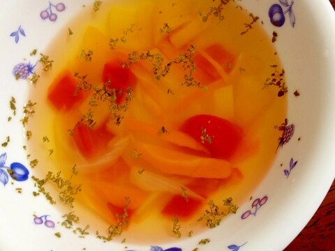パプリカ人参玉葱のコンソメスープ